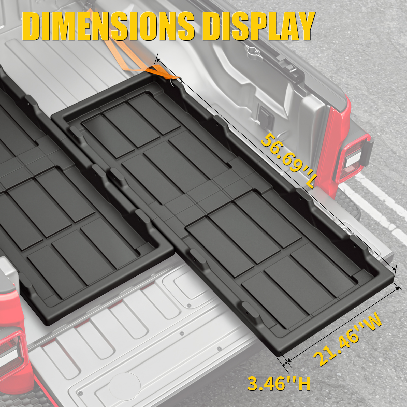Maxzina Slide-Out Truck Bed Cargo Tray Compatible with Chevy Colorado Jeep Gladiator Toyota Tacoma Nissan Frontier Ford Ranger Honda Ridgeline HDPE Trolley System Accessories (4.8FT+ Bed ONLY)