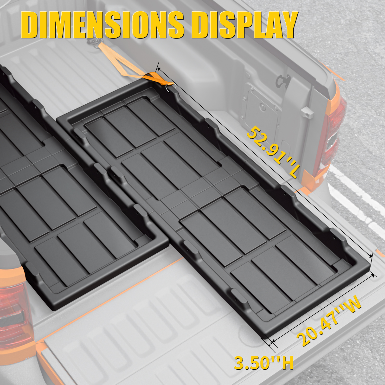 Maxzina Slide-Out Truck Bed Cargo Tray Compatible with 2022-2025 2026 Ford Maverick HDPE Lightweight Sliding Organizer Trolley System for 2024 Maverick Accessories (4.4FT+ Bed ONLY)