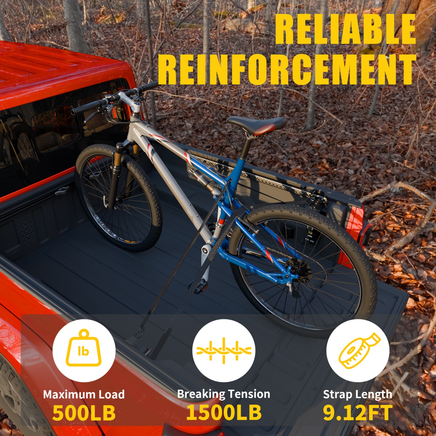 Maxzina Retractable Ratchet Straps Compatible with 2020-2025 2026 Jeep Gladiator JT Retracting Straps Auto Retract Securing Strap Tie Down System 2PCS for 2024 Gladiator Accessories