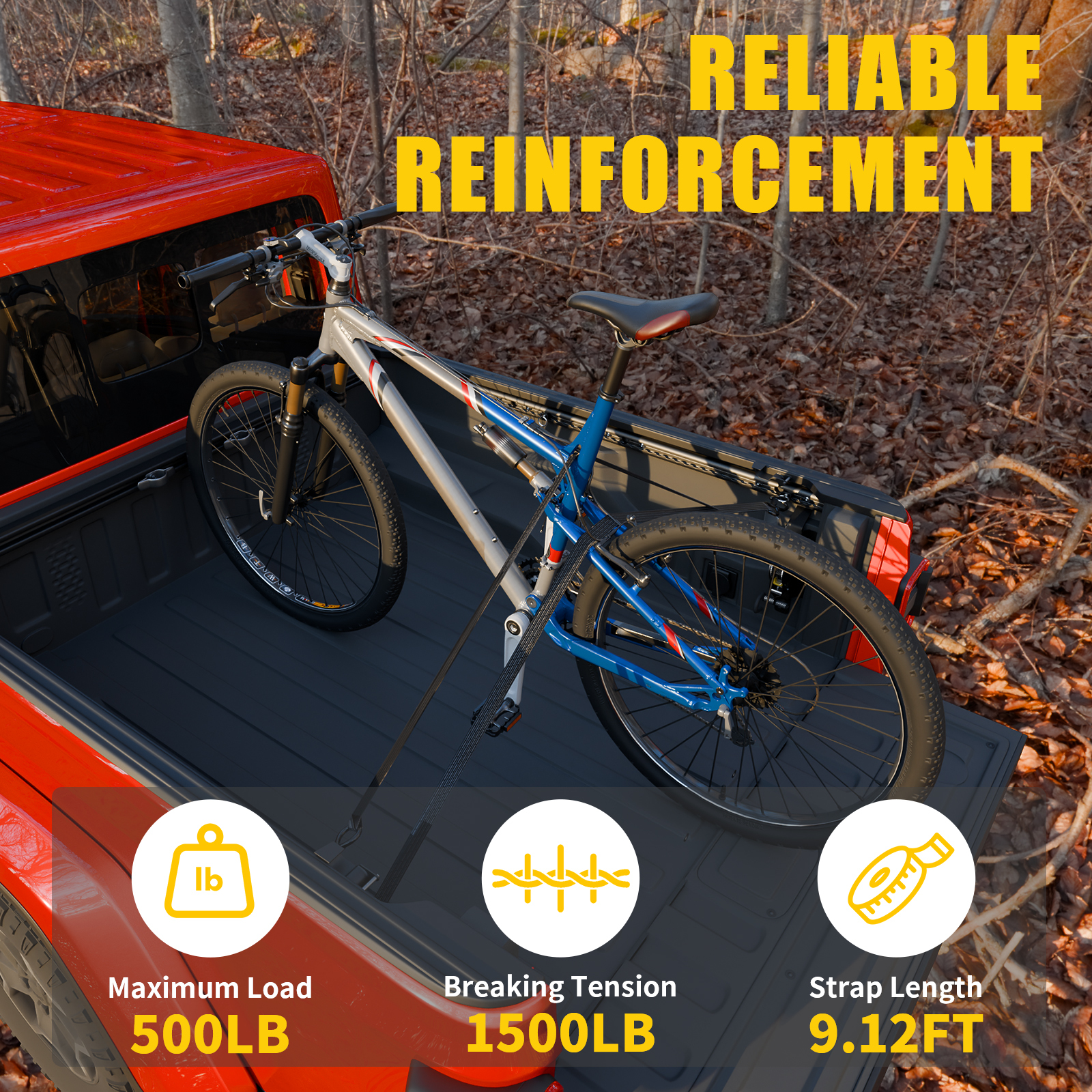 Maxzina Retractable Ratchet Straps Compatible with 2020-2025 2026 Jeep Gladiator JT Retracting Straps Auto Retract Securing Strap Tie Down System 2PCS for 2024 Gladiator Accessories