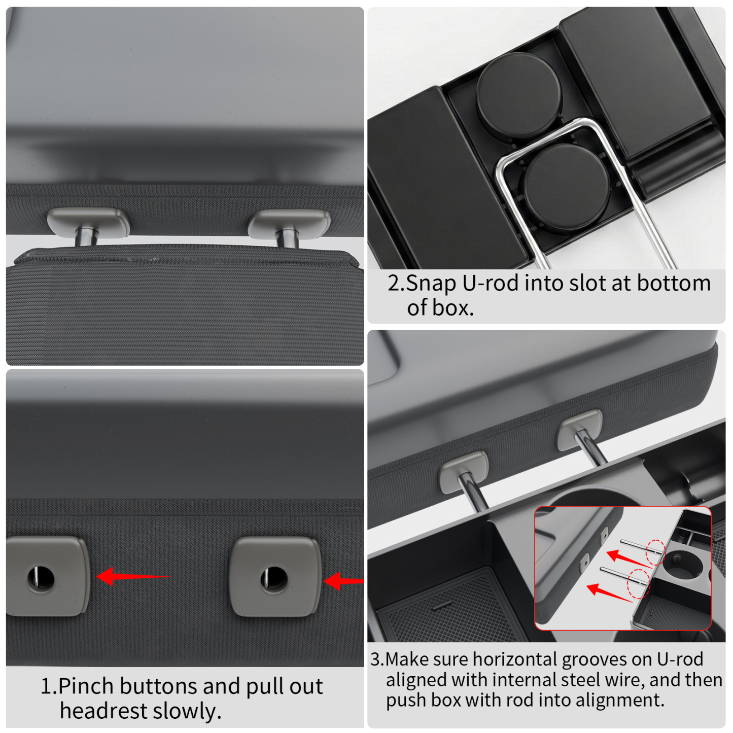 Maxzina Front Center Seat Headrest Organizer Compatible with 2011-2025 2026 Ford F150 F250 F350 F450 F550 F650 (Only for Jump Seat Console) Coin Container Storage Box with Non-Slip Silicone Pad