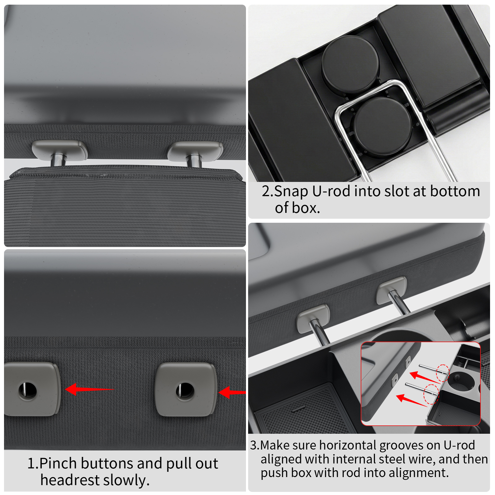 Maxzina Front Center Seat Headrest Organizer Compatible with 2011-2025 2026 Ford F150 F250 F350 F450 F550 F650 (Only for Jump Seat Console) Coin Container Storage Box with Non-Slip Silicone Pad