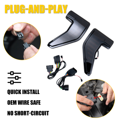 Maxzina Side Marker Lights Compatible with 2024-2025 Ford F150 Side Marker Lamps Plug-and-Play ABS Plastic Housing Waterproof LED Lights Auxiliary Lamps for F-150 Accessories