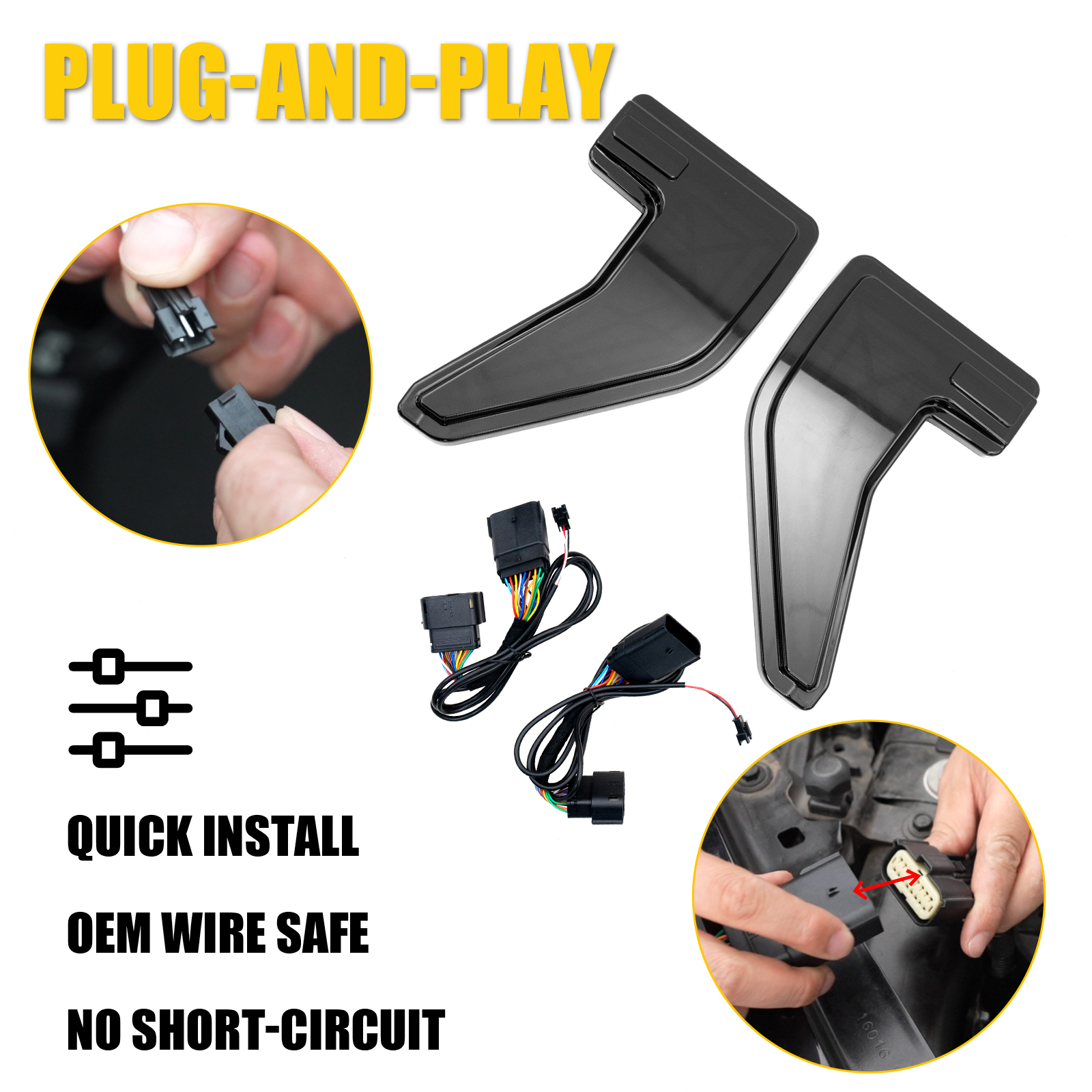 Maxzina Side Marker Lights Compatible with 2024-2025 Ford F150 Side Marker Lamps Plug-and-Play ABS Plastic Housing Waterproof LED Lights Auxiliary Lamps for F-150 Accessories