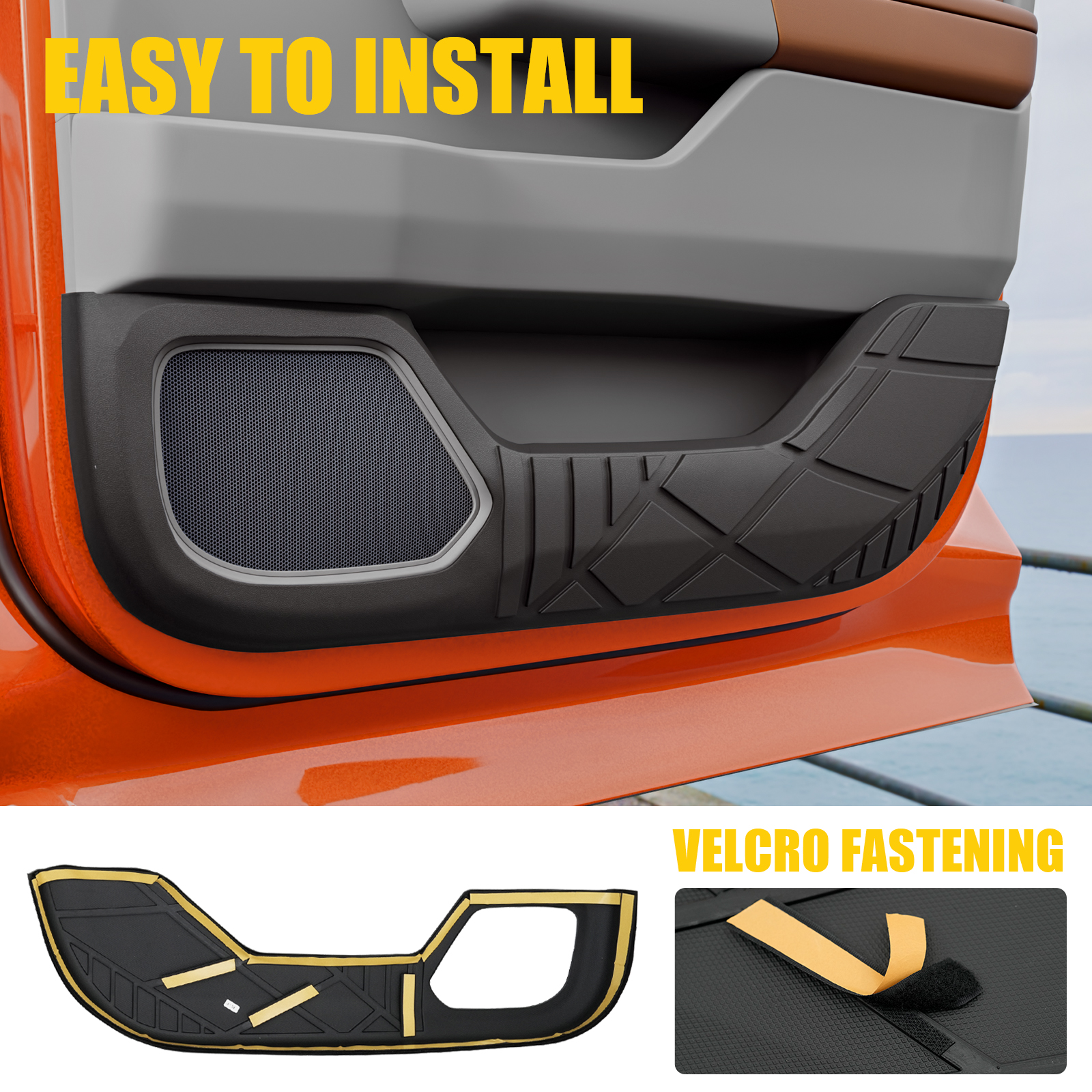 Maxzina TPE Car Door Anti Kick Pads for 2026 Honda Passport 4th Gen (4PCS) | Inner Front & Rear Side Door Panel Scuff Protection Decals with Hook & Loop Tape Wear Resistant Shield Cover Accessories