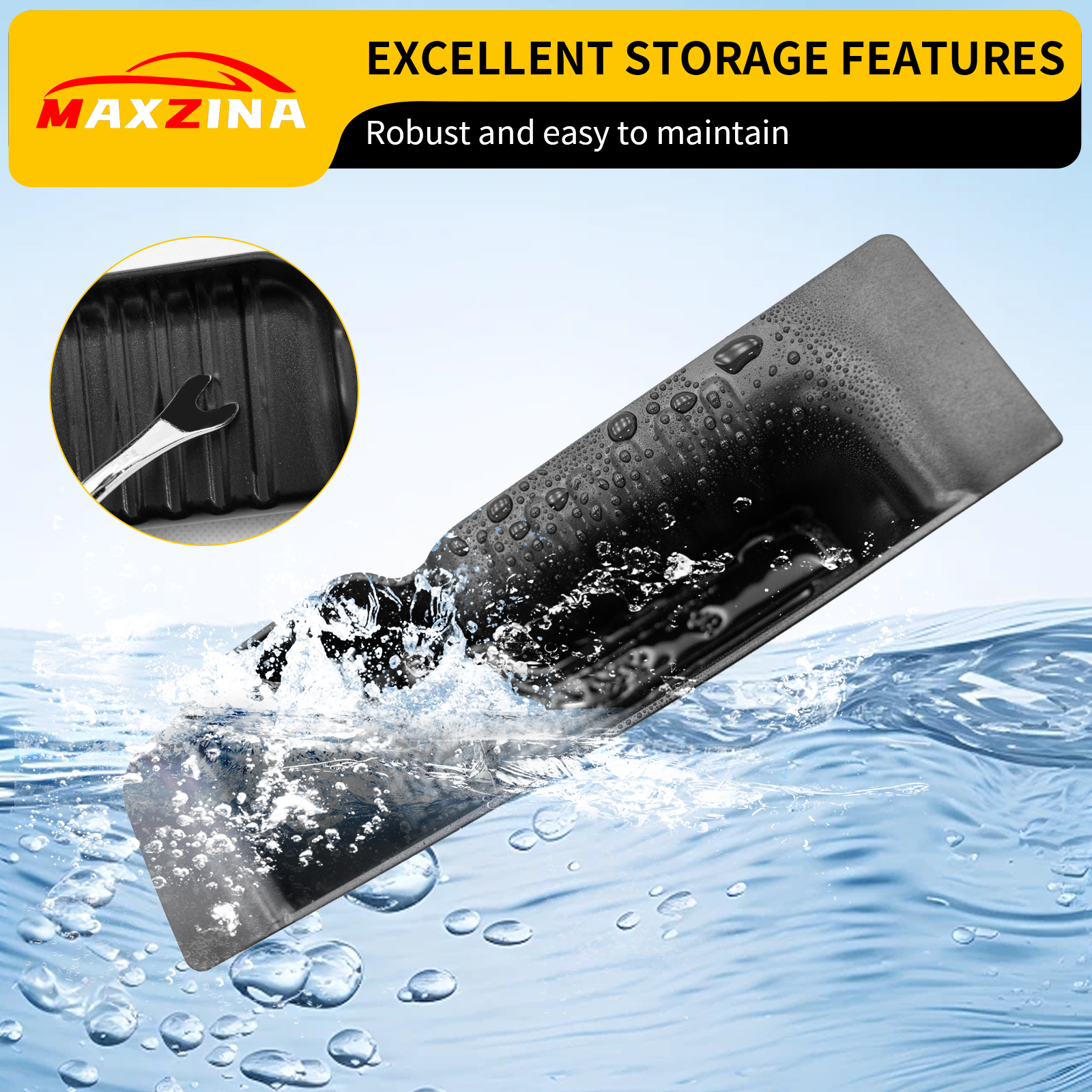 Maxzina Door Handle Storage Compatible with 2022-2025 Ford Maverick ABS Plastic Door Side Storage Tray with PVC Pads Side Organizer