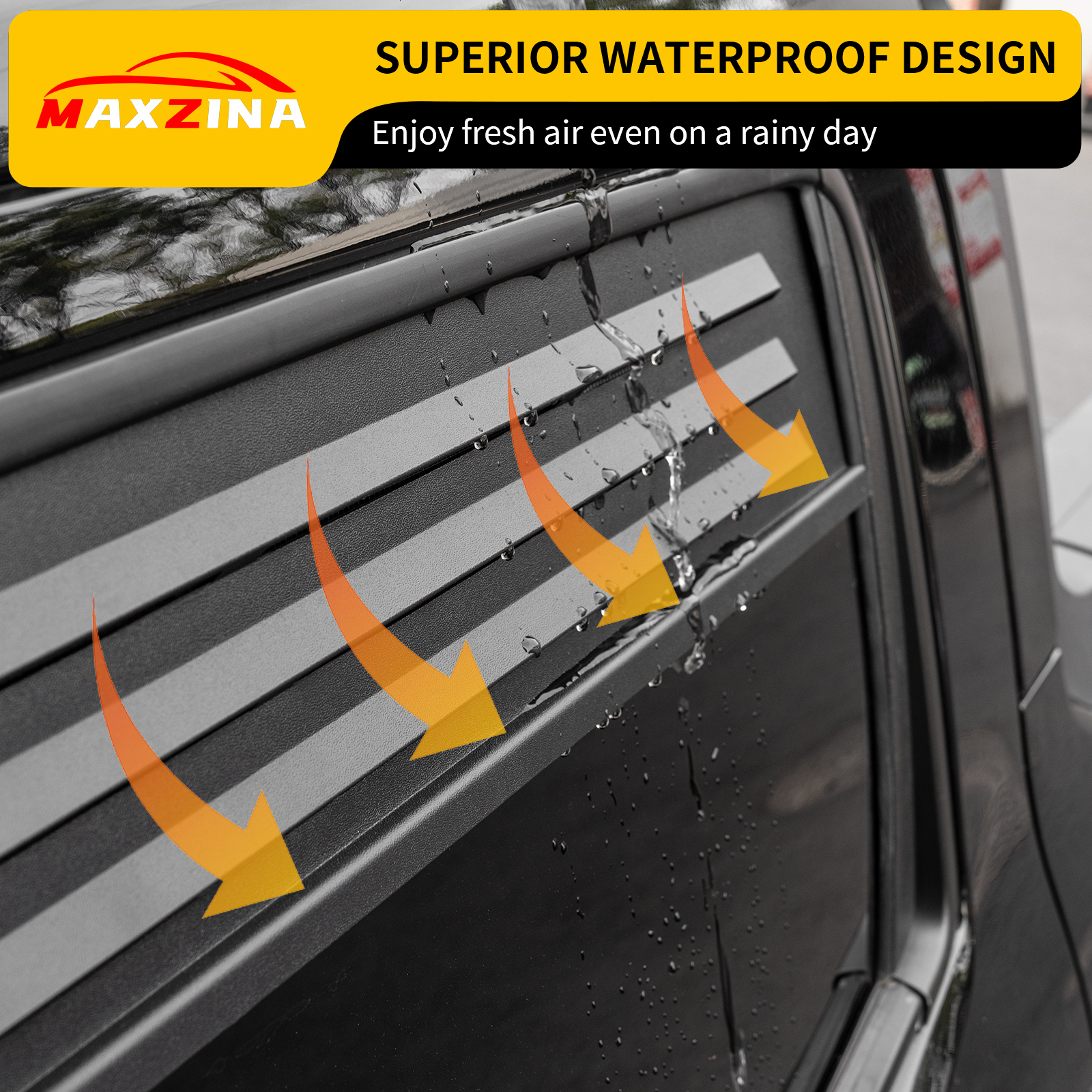 Maxzina Rear Window Vents Compatible with 2022-2025 Ford Maverick Window Covers with Mesh Net