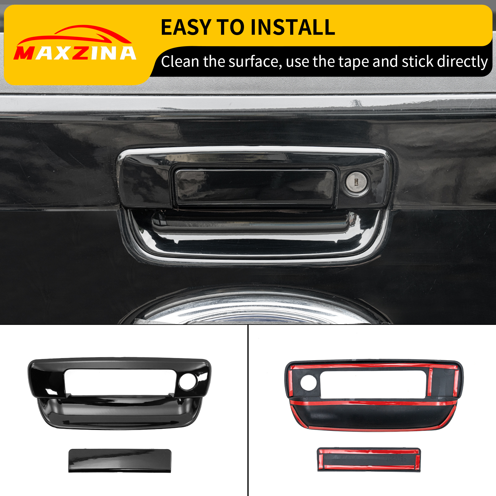 Maxzina Tailgate Handle Cover Compatible with 2022-2025 Ford Maverick Truck Tailgate Handle Trim Decoration ABS Plastic Scratch Protector