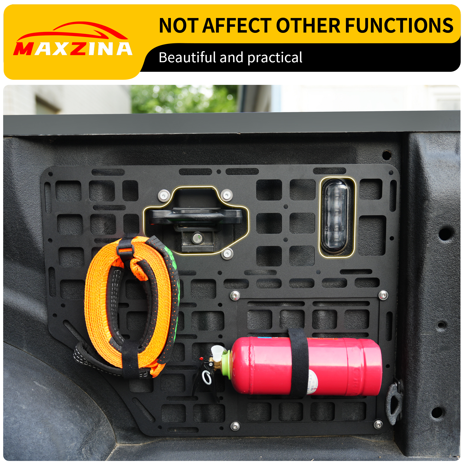 Maxzina Side Bed Panel Compatible with 2015-2025 Ford F150 Side Molle Panel Truck Bed Panel Rear Cargo Storage Shelf Replacement