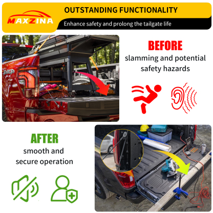 Maxzina Tailgate Assist Compatible with 2015-2025 Ford F150 Truck Tailgate Slow-Drop Accessories Tail Gate Shock Damper
