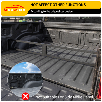 Maxzina Truck Bed Divider Compatible with 2024 2025 Ford F150 Cargo Divider Trunk Organizer Aluminum Alloy Luggage Divider Replacement