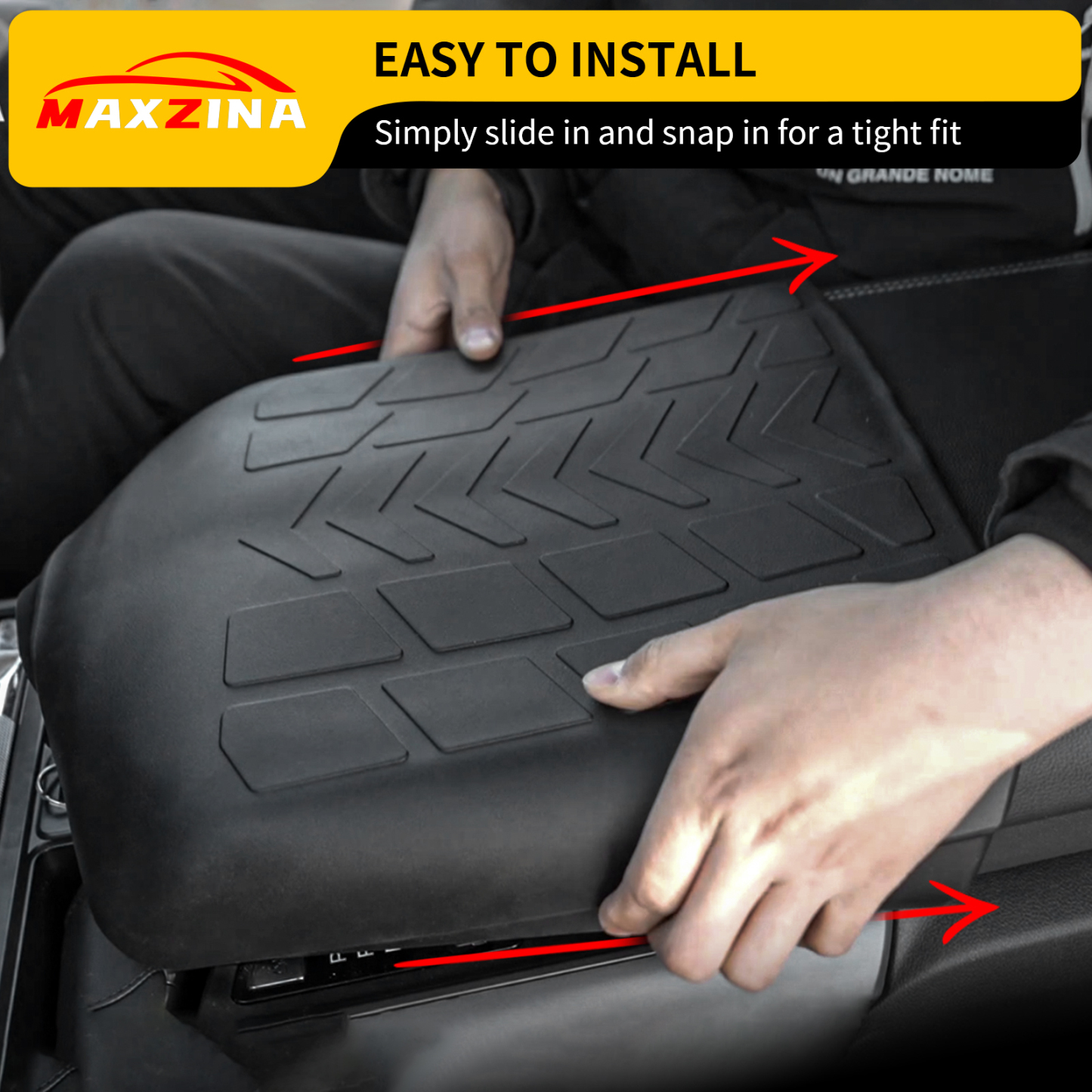 Maxzina Armrest Cover Compatible with 2021-2025 Ford F150 Center Console Cover Waterproof Car Armrest Seat Box Pad for 2024 Ford F-150 Accessories (Full Console with Bucket Seats ONLY)