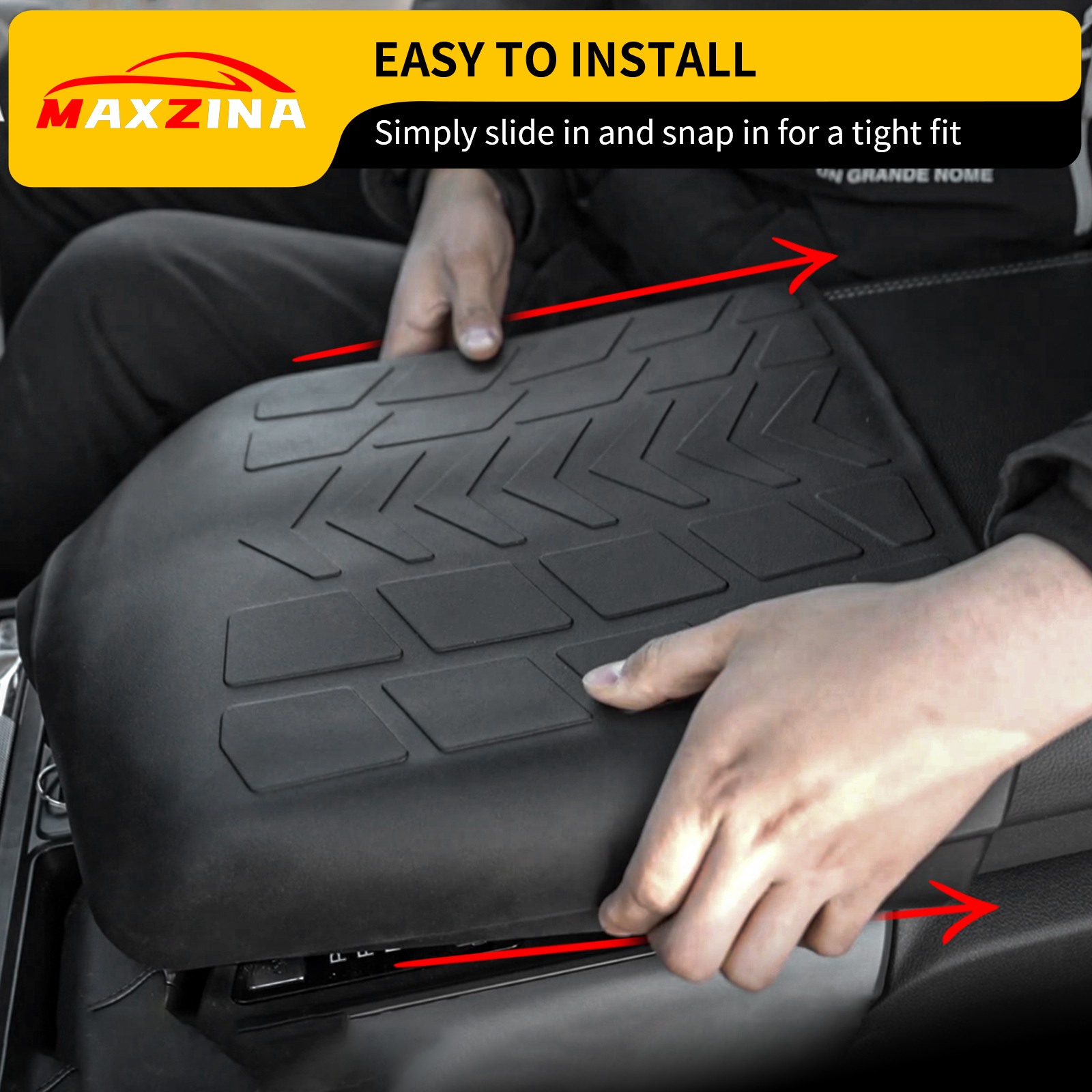 Maxzina Armrest Cover Compatible with 2021-2025 Ford F150 Center Console Cover Waterproof Car Armrest Seat Box Pad for 2024 Ford F-150 Accessories (Full Console with Bucket Seats ONLY)