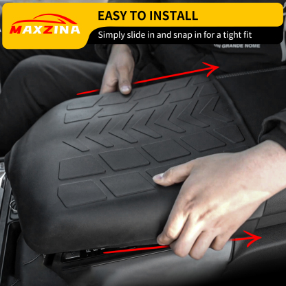 Maxzina Armrest Cover Compatible with 2021-2025 Ford F150 Center Console Cover Waterproof Car Armrest Seat Box Pad for 2024 Ford F-150 Accessories (Full Console with Bucket Seats ONLY)