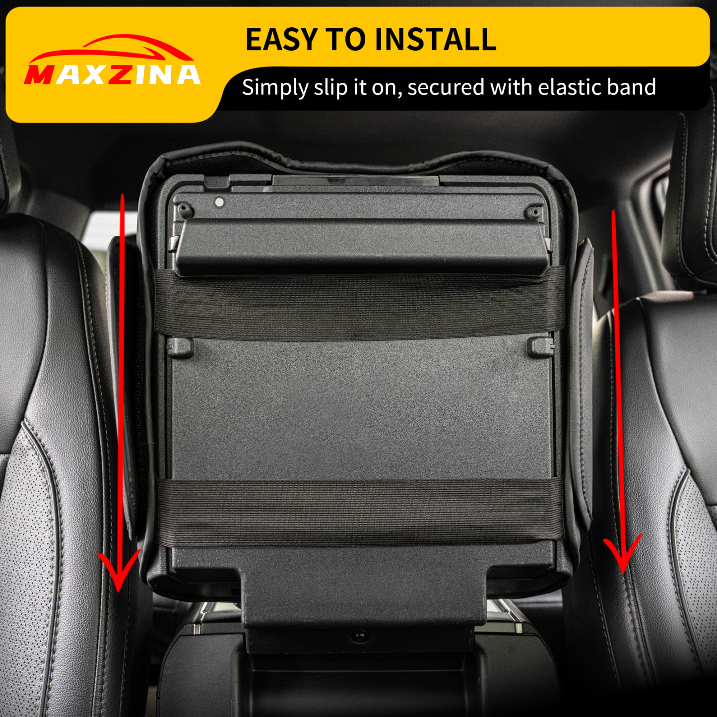 Maxzina Armrest Cover Compatible with 2021-2025 Ford F150 Center Console Cover Waterproof Car Armrest Seat Box Pad for 2024 Ford F-150 Accessories (Full Console with Bucket Seats ONLY)