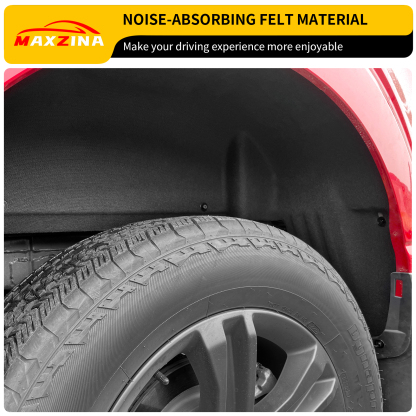 Maxzina Rear Wheel Well Liners Compatible with 2021-2025 Ford F150 (Not for Raptor) Rear Wheel Arch Liners No Drilling Well Guards Tire Inner Fenders