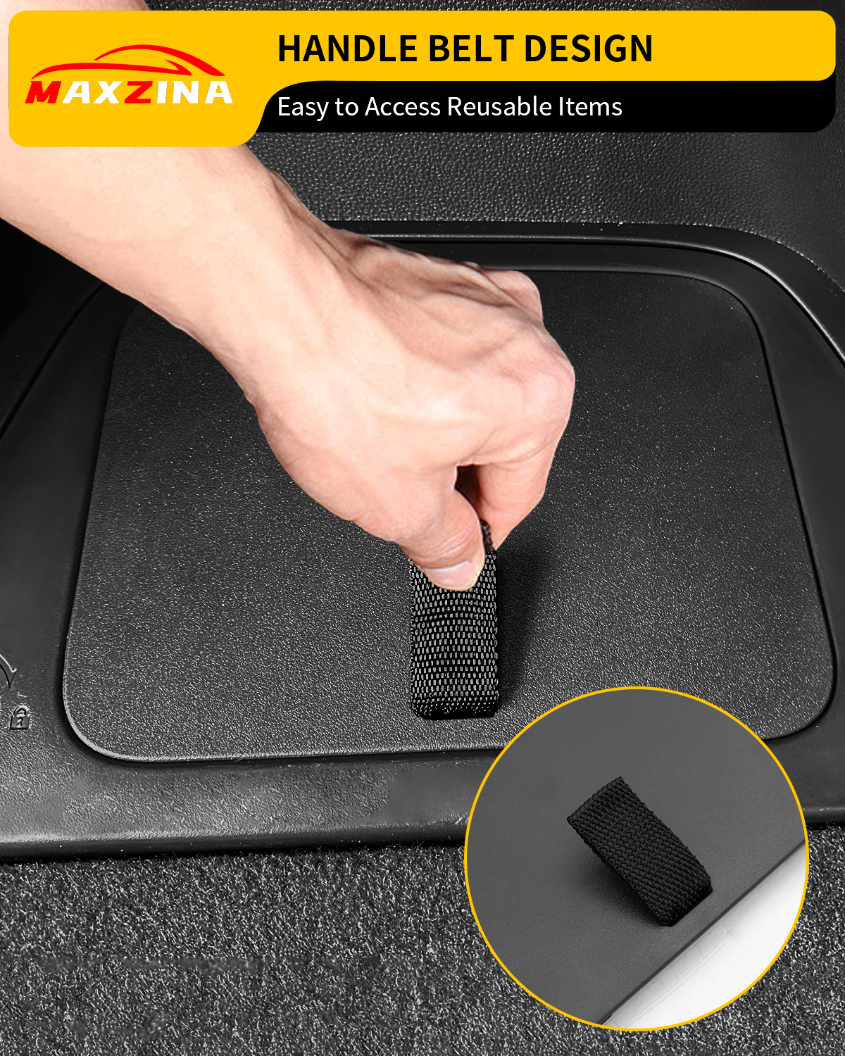 Maxzina Rear Trunk Organizer Cover Compatible with 2023 2024 2025 Honda Pilot Trunk Organizer Storage Bin Lid Left Driver Trunk Side Storage Box Cover Protector