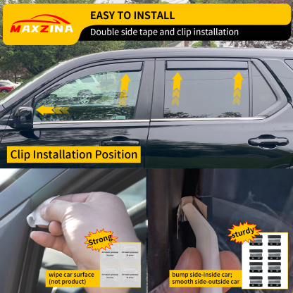 Maxzina Visor Rain Guards Compatible with 2023-2025 Honda Pilot Front and Rear in-Channel Window Visors Wind Deflectors Weather Shield for 2024 Pilot 4PCS Accessories