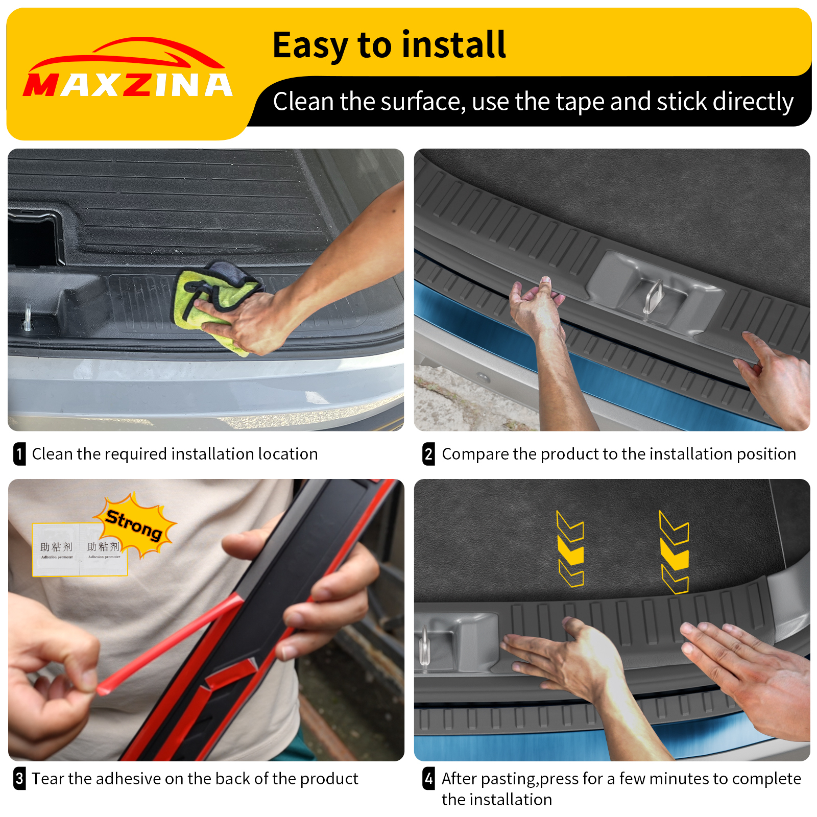 Maxzina Rear Bumper Protector Compatible with 2023-2025 Honda Pilot TPE Rear Bumper Guard Protection Anti-Scratch Internal & External Trunk Sill Cover