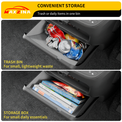 Maxzina Trash Can Compatible with 2023-2025 Honda Pilot Foldable Trash Bin Expandable Garbage Can Stick-On Trash Bin Extra Rear 2nd Row Storage Box for 2024 Pilot Accessories