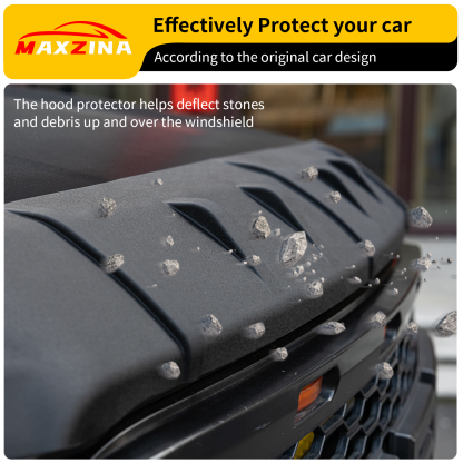 Maxzina Hood Protector Compatible with 2021-2025 Ford F150 XL/STX/XLT/Lariat Hood Shield TPE Bug Deflector Bug Guard for 2024 Ford F-150 Accessories