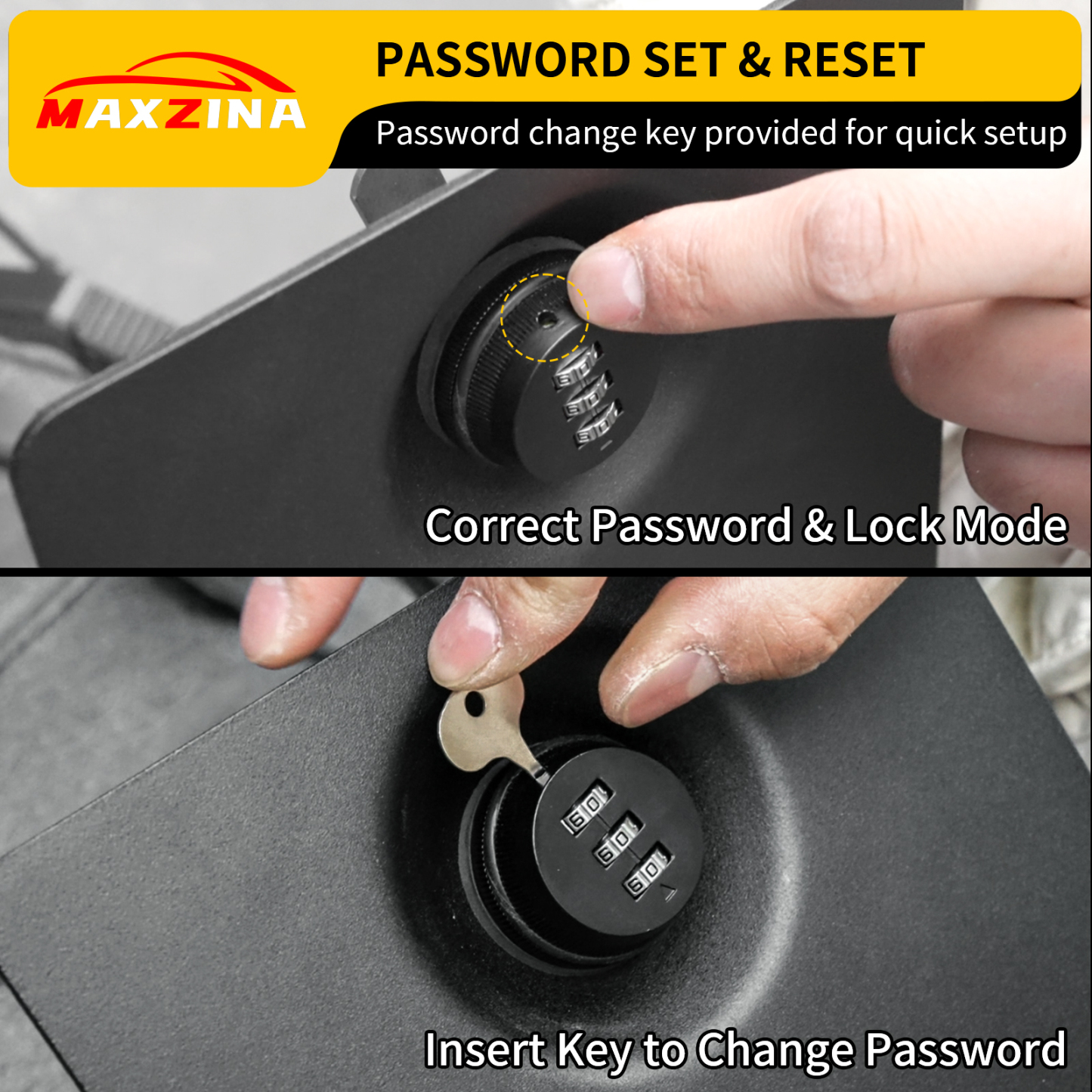 Maxzina Truck Security Lock Cover Compatible with 2024 2025 Ford F150 Code Locking Security Lid Bed Storage Bin Side Cover with Code Lock for 2024 F-150 Accessories