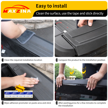 Maxzina Tailgate Molding Cap Cover Compatible with 2021-2025 Ford F150 TPE Tailgate Molding Trim Top Cap Protector Cover for 2024 Ford F-150 Accessories (NOT for Multifunction Tailgate)