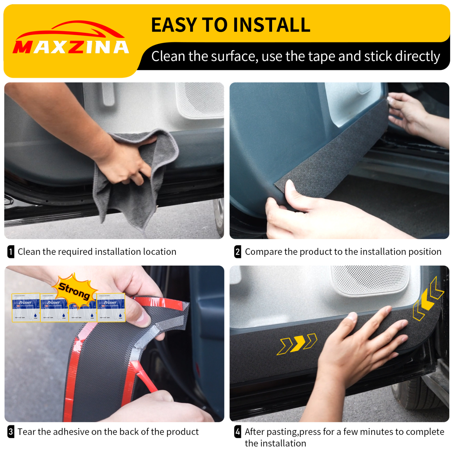 Maxzina Car Door Anti Kick Pads Compatible with 2022-2025 Ford Maverick Side Door Protective Cover Front & Rear TPE Inner Anti-Kick Panel Sticker Trim Protector 4PCS for 2024 Maverick Accessories