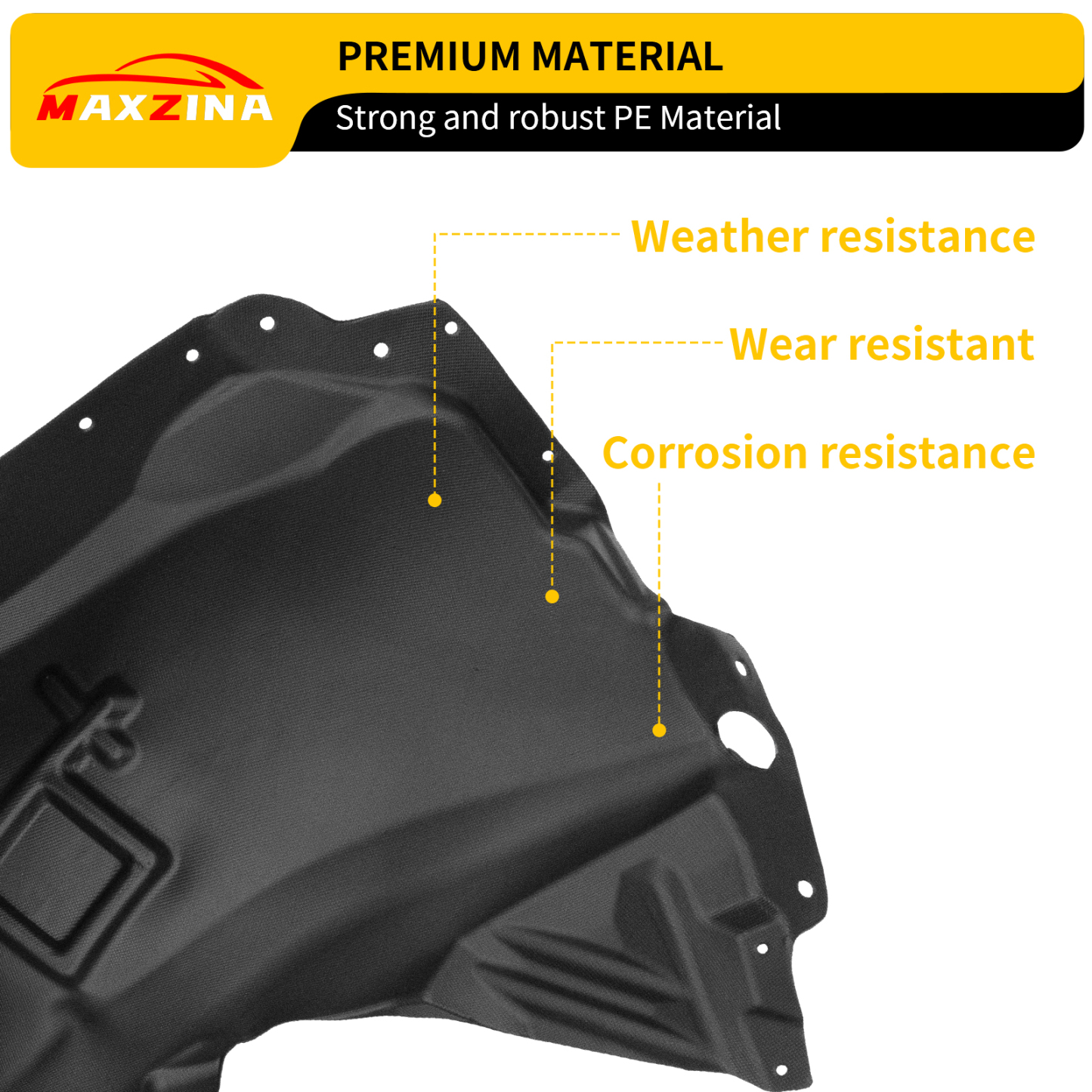 Maxzina Front Fender Liner Set Compatible with 2022-2025 Ford Maverick Front Driver & Passenger Side No Drilling Well Guards Tire Inner Fenders Splash Shield for 2024 Maverick Accessories (2PCS)