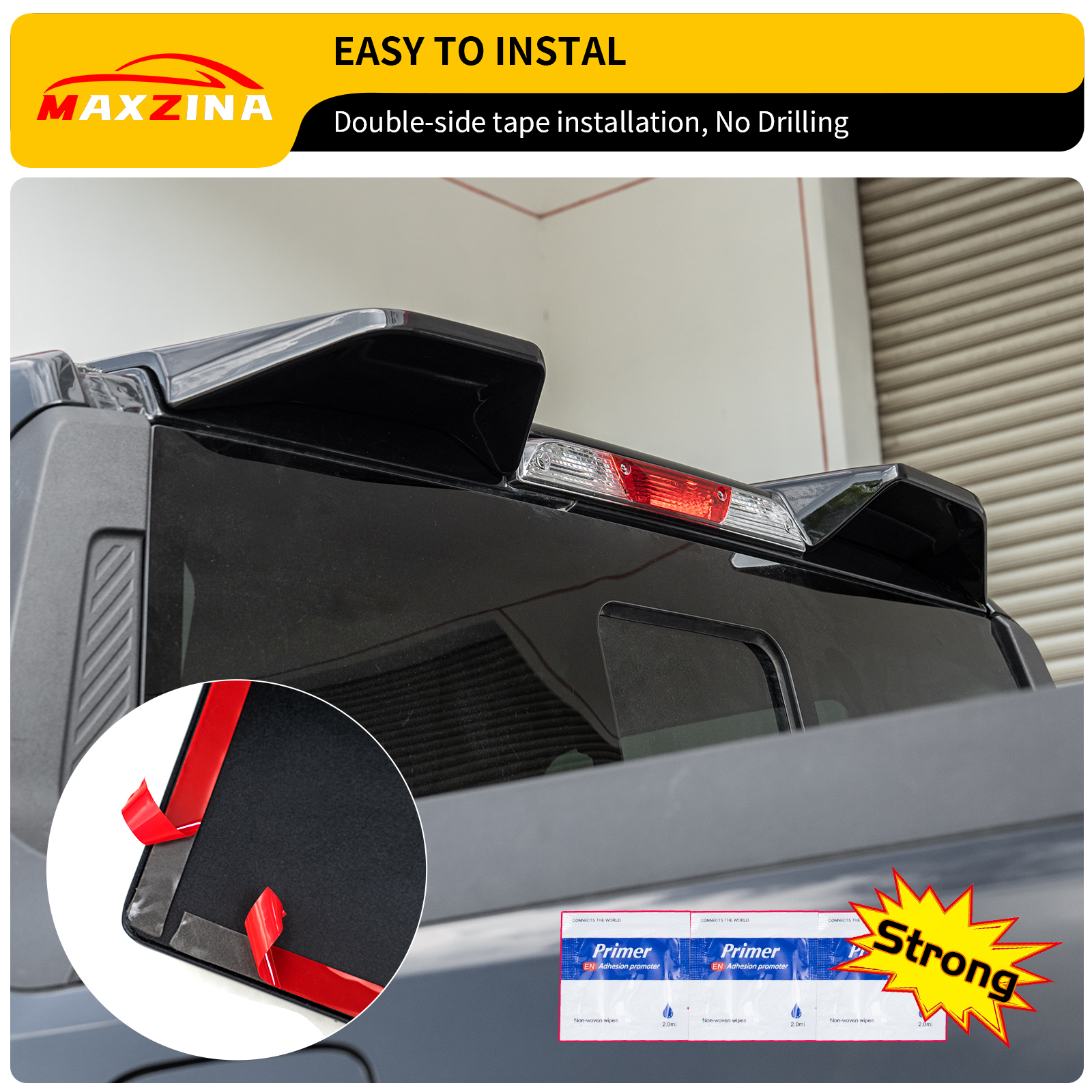 Maxzina Truck Cab Spoiler Compatible with 2022-2025 Ford Maverick Pickup Cab Rear Roof Spoiler Wing Lip ABS Plastic for 2024 Maverick Accessories