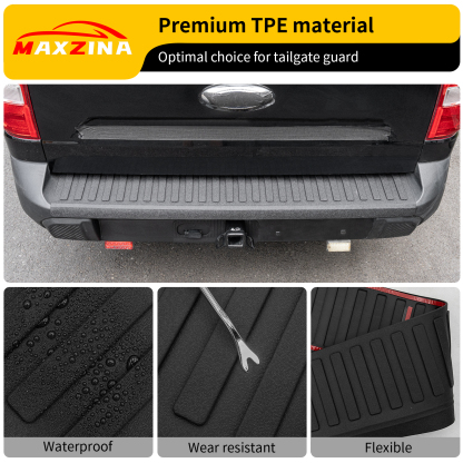 Maxzina Rear Bumper Step Pad Compatible with 2022 2023 2024 2025 Ford Maverick (Not for Lariat) Tailgate Door Protector TPE Mat