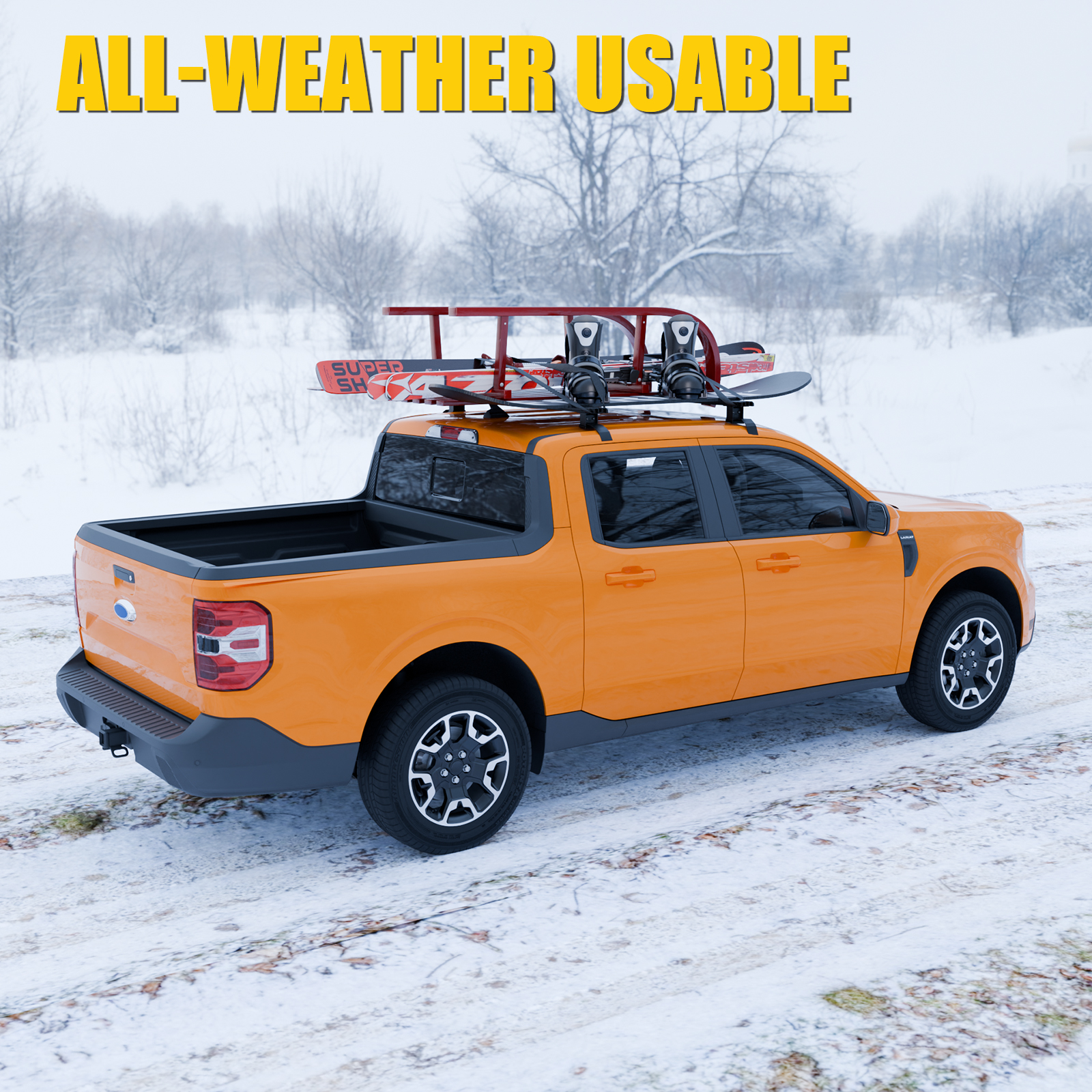 Maxzina 220lbs Roof Rack Cross Bars Compatible with 2022-2025 Ford Maverick 50" Aluminum Alloy T-Slot Truck Crossbar Roof Rack Rails Rooftop Luggage Cargo Carrier for 2024 Maverick Accessories