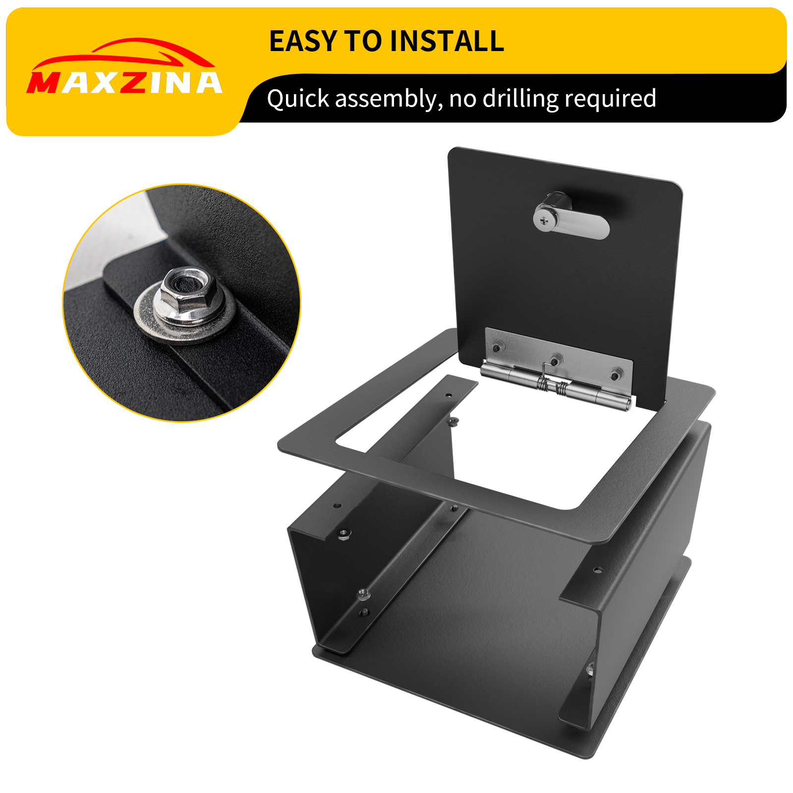 Maxzina Center Console Safe Lock Box Compatible with 2023-2025 Honda Pilot Armrest Security Organizer Center Console Safe Vault Lockbox with 3 Digit Combo Password