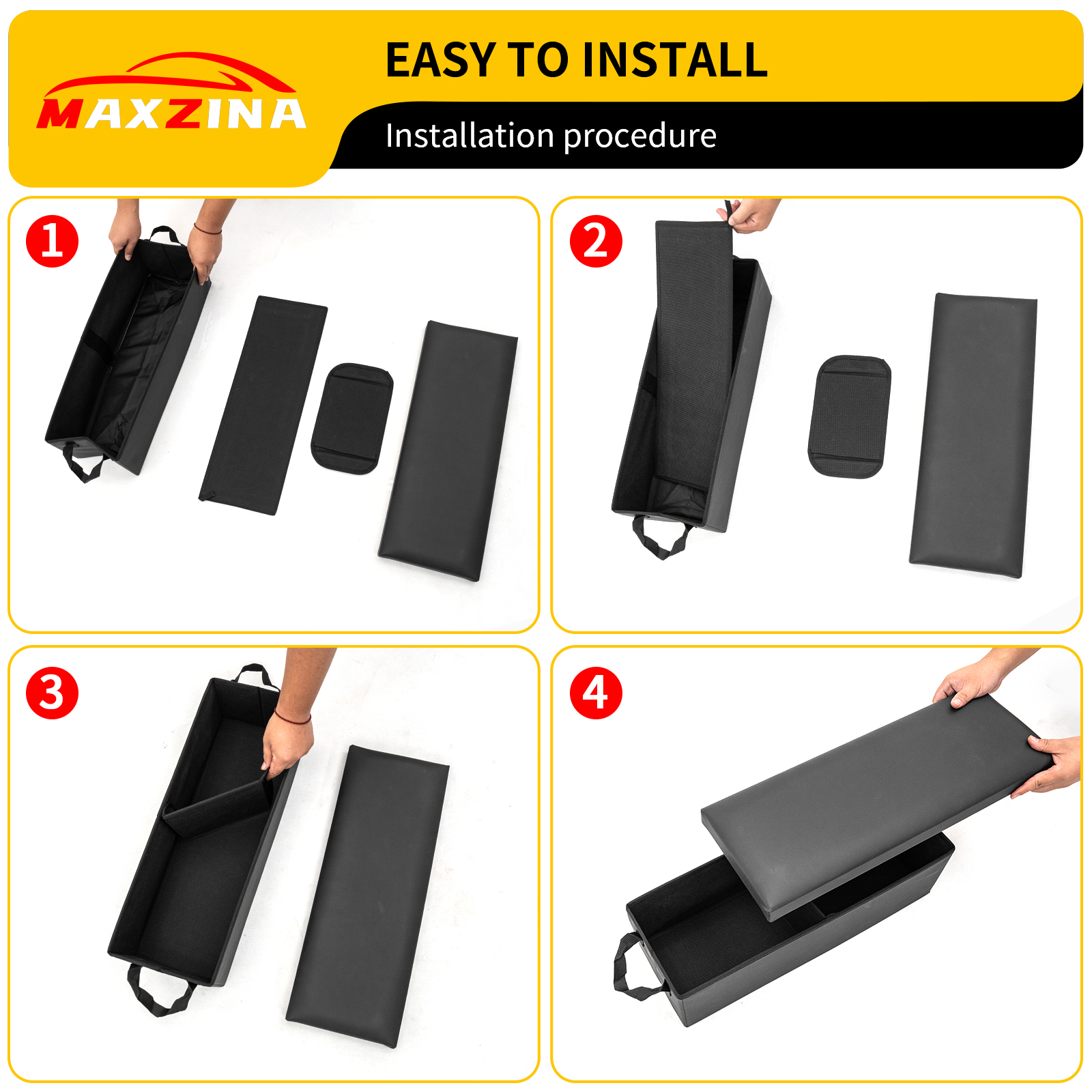 Maxzina Seat Aisle Storage Box Compatible with 2021-2025 2026 Kia Sorento Rear Car Seat Organizer Foldable Backseat Console Organizer 2nd Row Travel Storage Box for 2025 Sorento 6 Seats Accessories