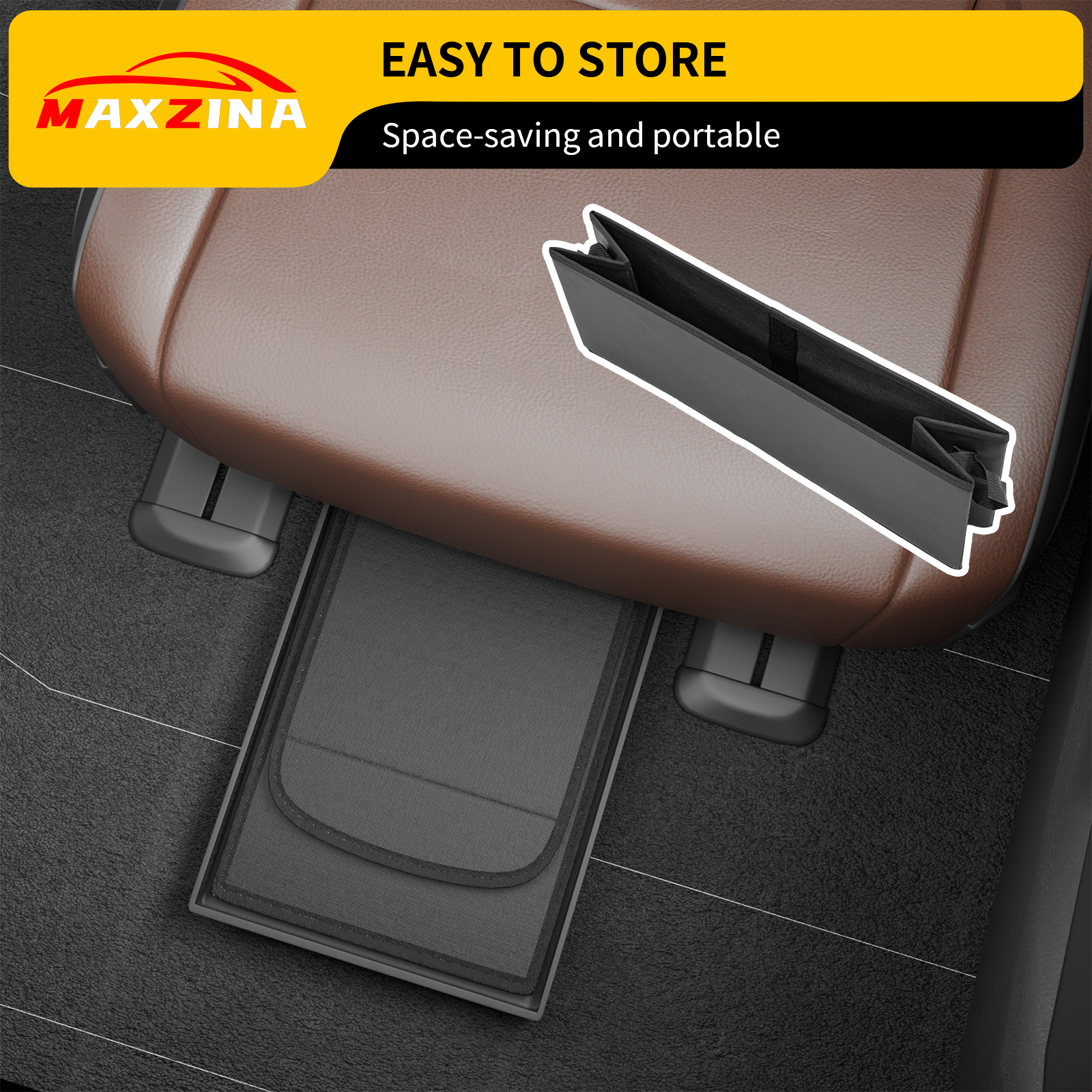 Maxzina Seat Aisle Storage Box Compatible with 2021-2025 2026 Kia Sorento Rear Car Seat Organizer Foldable Backseat Console Organizer 2nd Row Travel Storage Box for 2025 Sorento 6 Seats Accessories