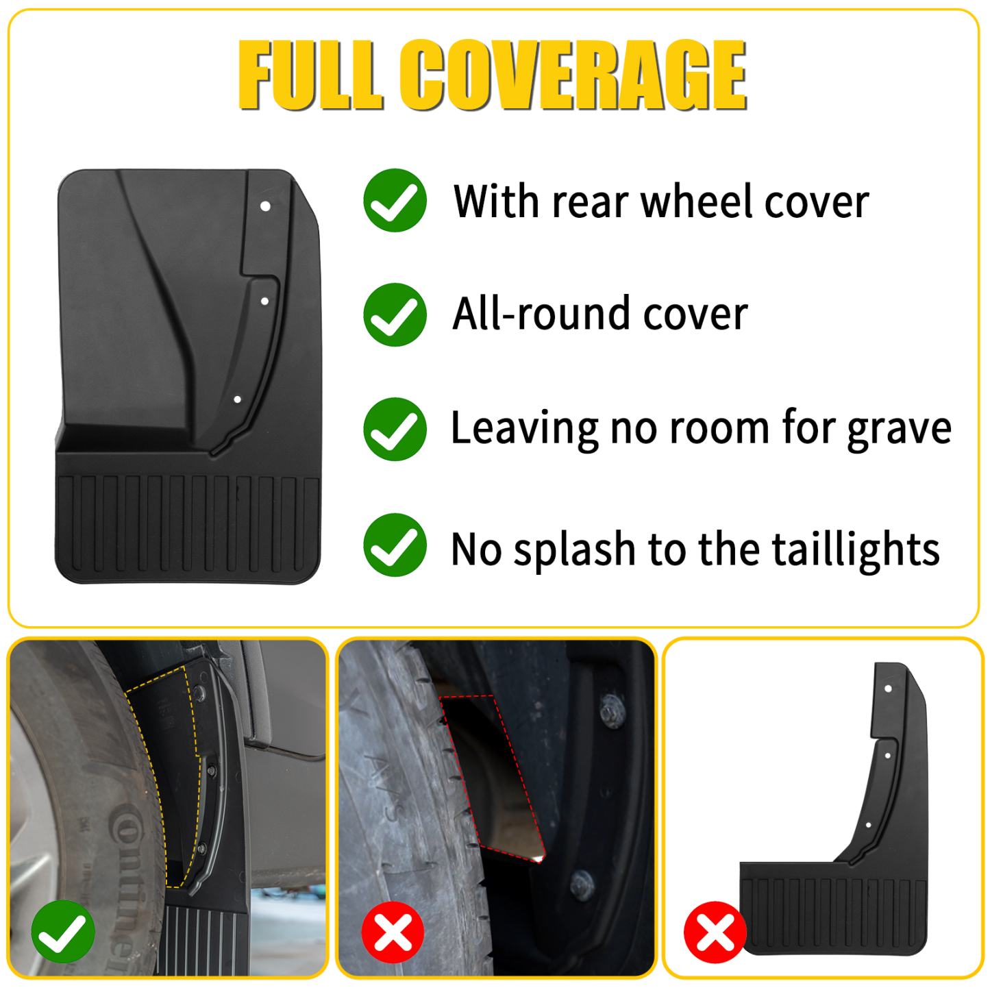 Maxzina Mud Flaps Compatible with 2022-2025 2026 Ford Maverick (Not for Lobo) Mud Guards Extra Large Version Front & Rear No Drilling 4PCS Splash Guards All Weather Protection Accessories