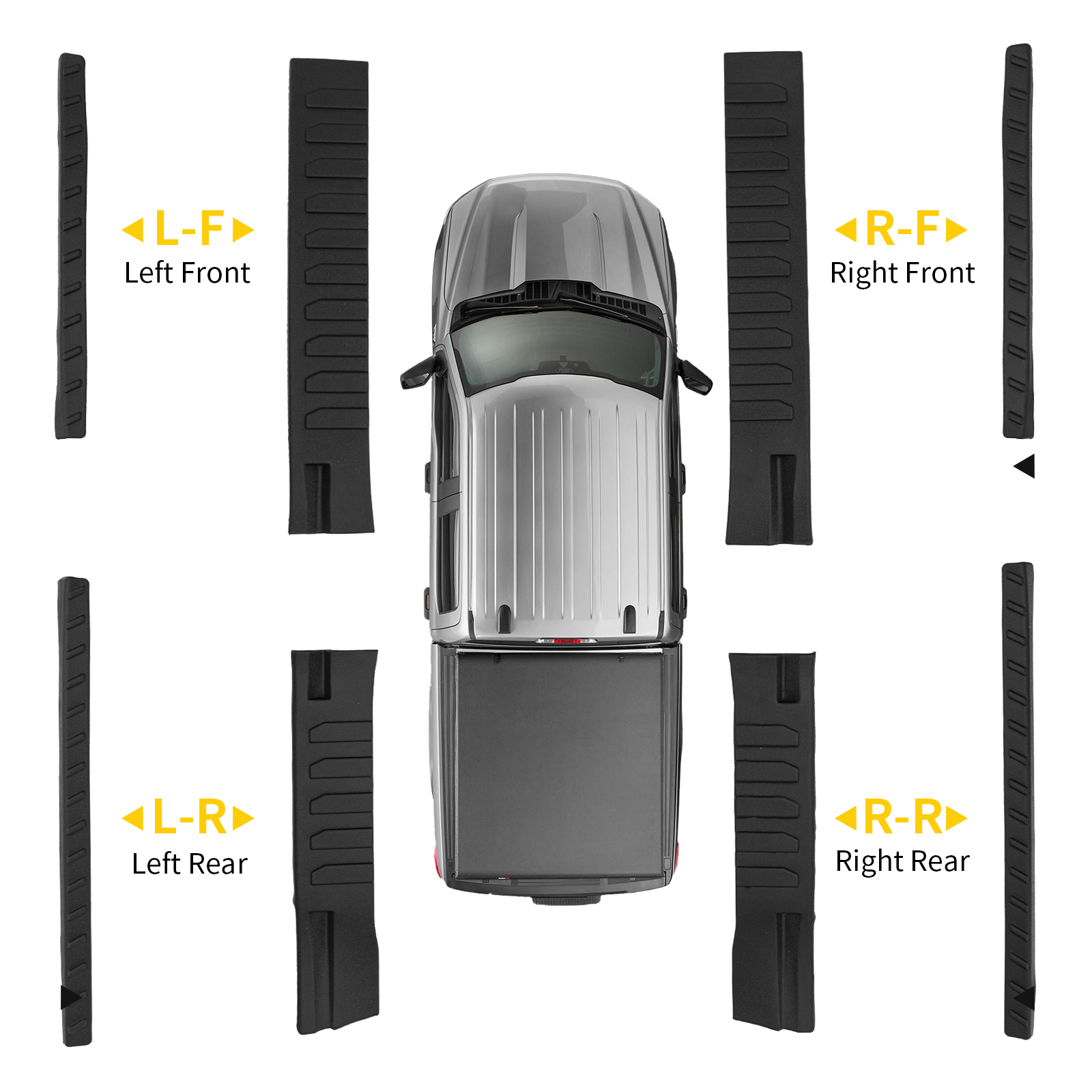 Maxzina Door Sill Protector Compatible with 2021-2024 2025 2026 Ford F150 Side Step Protector Side Edge Step Guard Car Door Dust Shield Cover