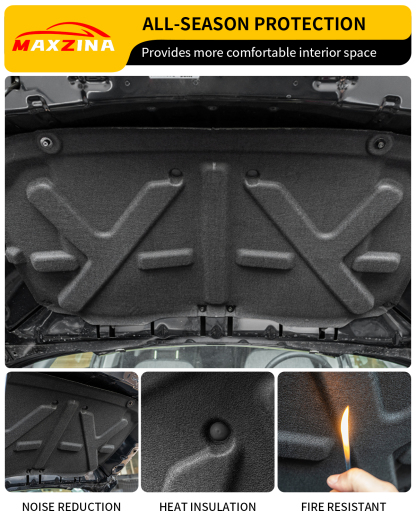 Maxzina 2022 2023 2024 2025 Ford Maverick Soundproof Mat Engine Hood Heat Insulation Shield Sound Protective Pad