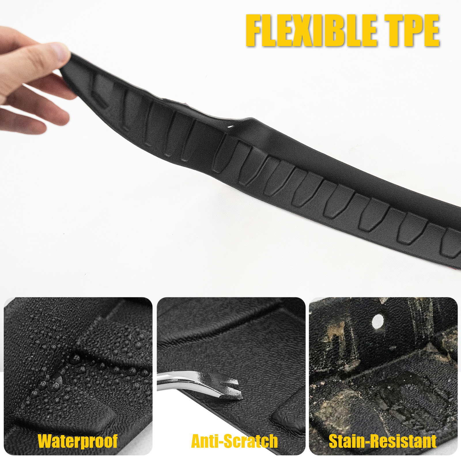 Maxzina Rear Door Edge Protectors Compatible with 2022-2025 2026 Ford Maverick TPE Rear Door Windshield Seal Strips