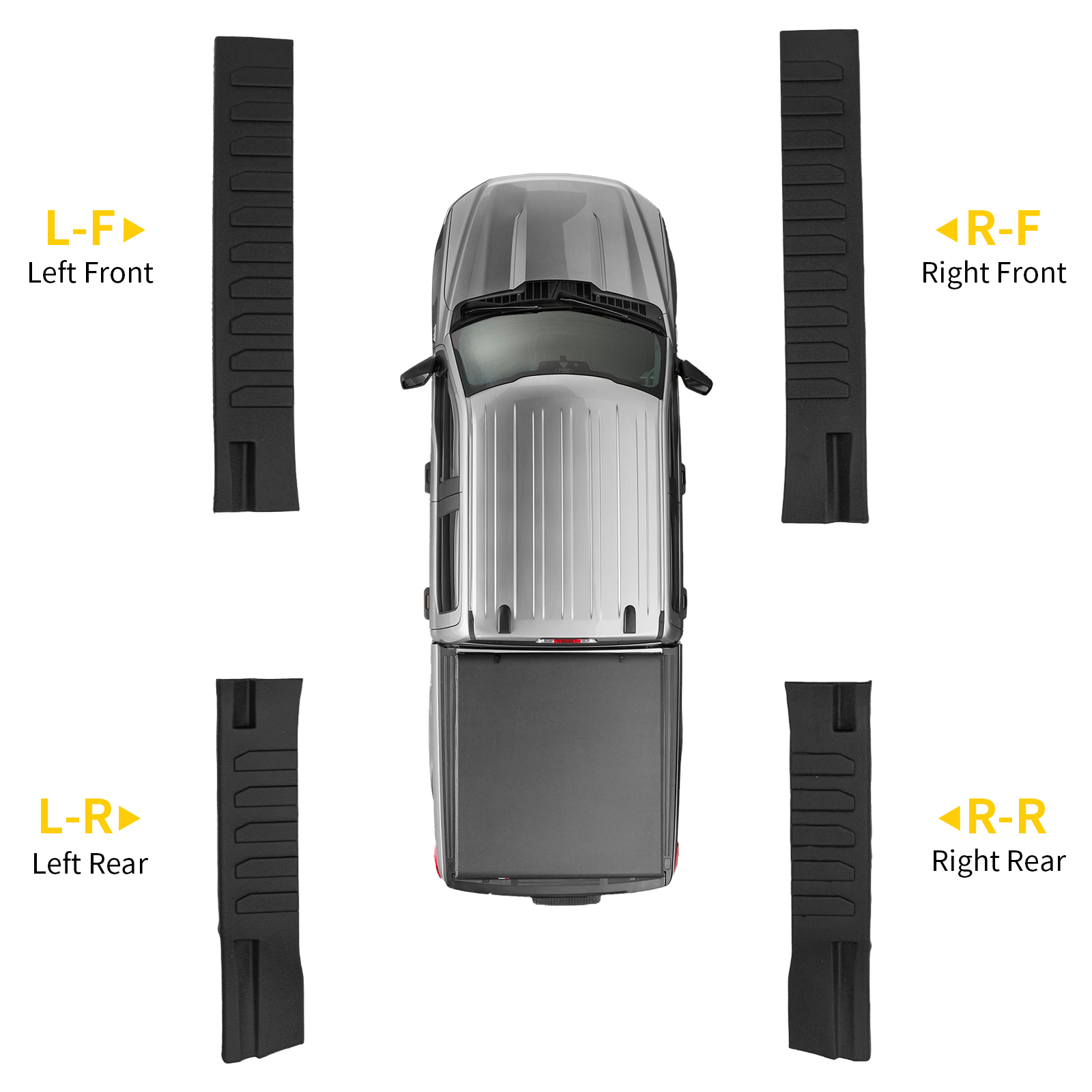 Maxzina Door Sill Protector Compatible with 2021-2024 2025 2026 Ford F150 Side Step Protector Side Edge Step Guard Car Door Dust Shield Cover