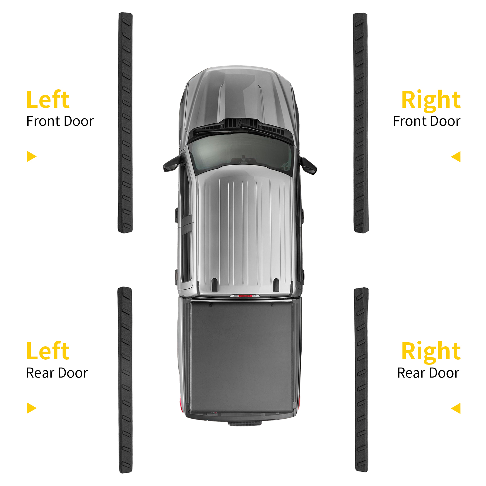Maxzina Door Sill Protector Compatible with 2021-2024 2025 2026 Ford F150 Side Step Protector Side Edge Step Guard Car Door Dust Shield Cover