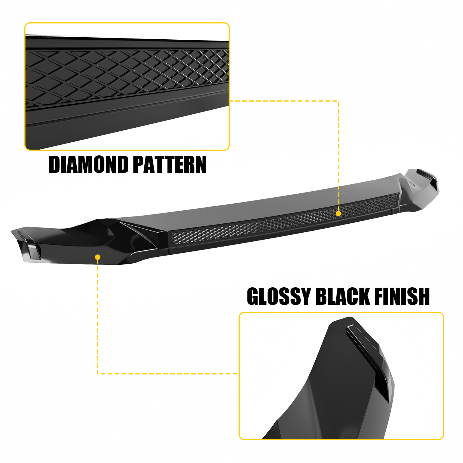 Maxzina ABS Hood Protector Compatible with 2021-2026 Ford F150 XL/STX/XLT/Lariat Hood Shield Bug Deflector 3-Piece Bonnet Guard for 2025 Ford F-150 Accessories