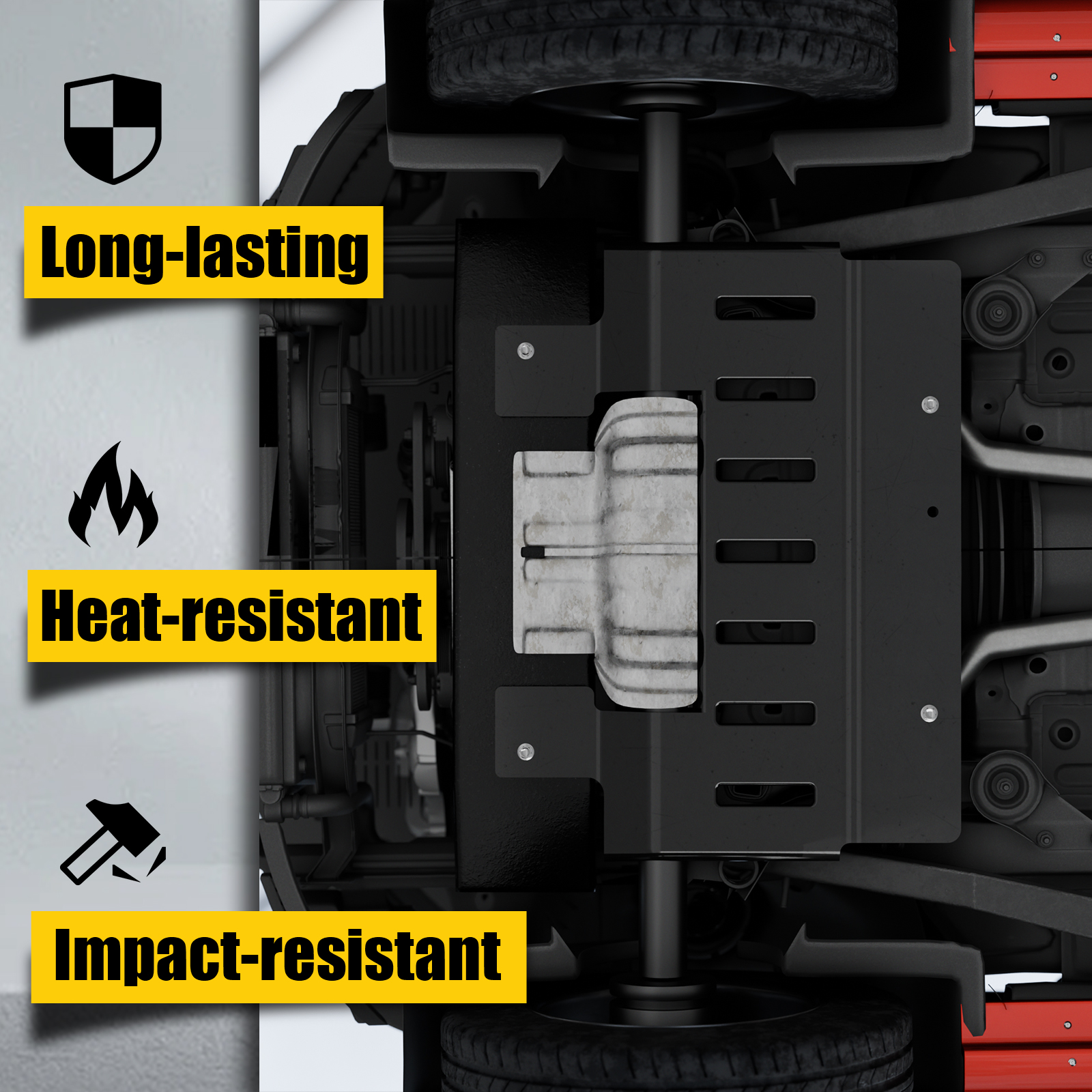 Maxzina Front Skid Plate Compatible with 2021-2025 Ford F150 3.5L EcoBoost V6 4WD Supercrew Heavy Duty Aluminum Front Engine Splash Guard Underbody Protection for 2024 F-150 Accessories