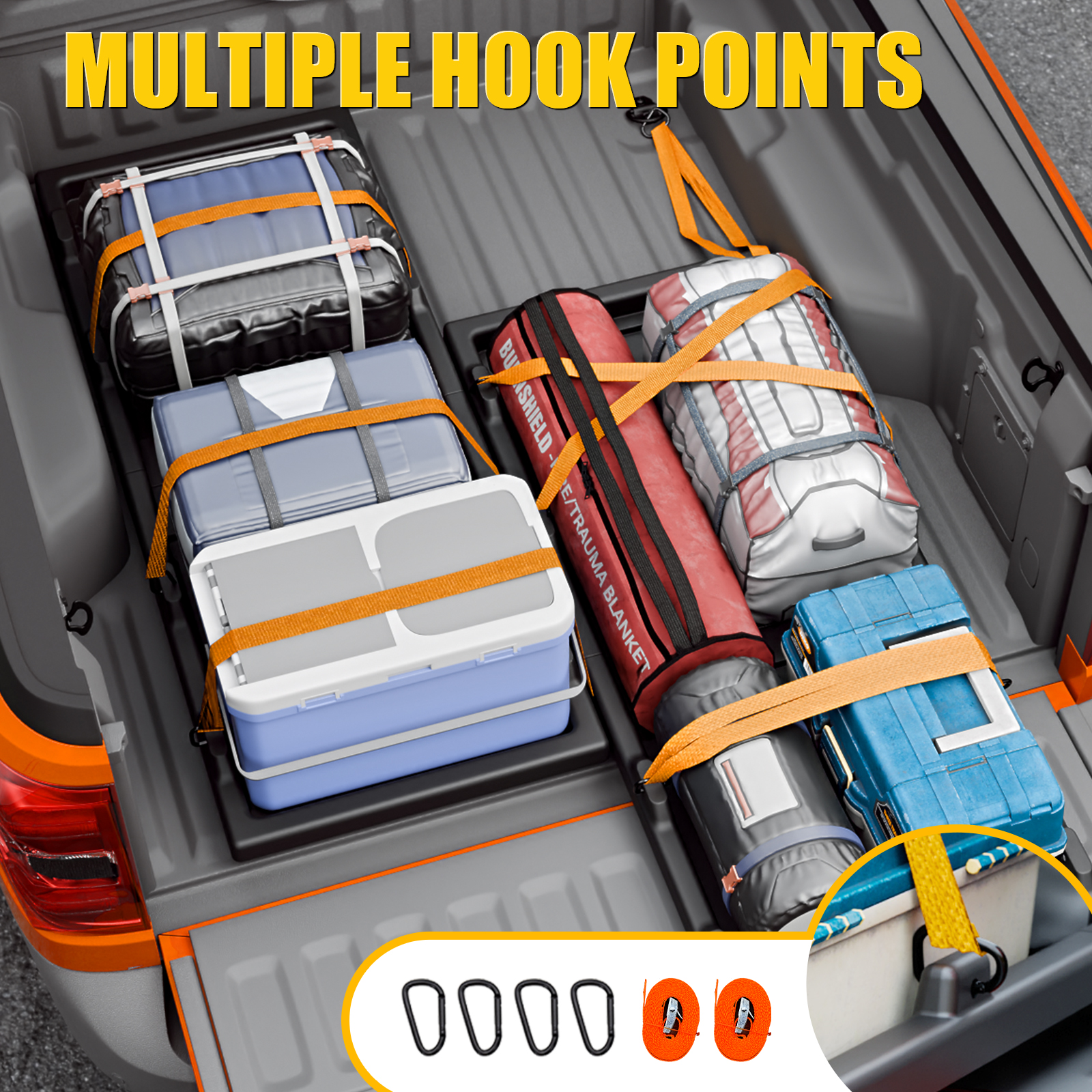 Maxzina Slide-Out Truck Bed Cargo Tray Compatible with 2022-2025 2026 Ford Maverick HDPE Lightweight Sliding Organizer Trolley System for 2024 Maverick Accessories (4.4FT+ Bed ONLY)