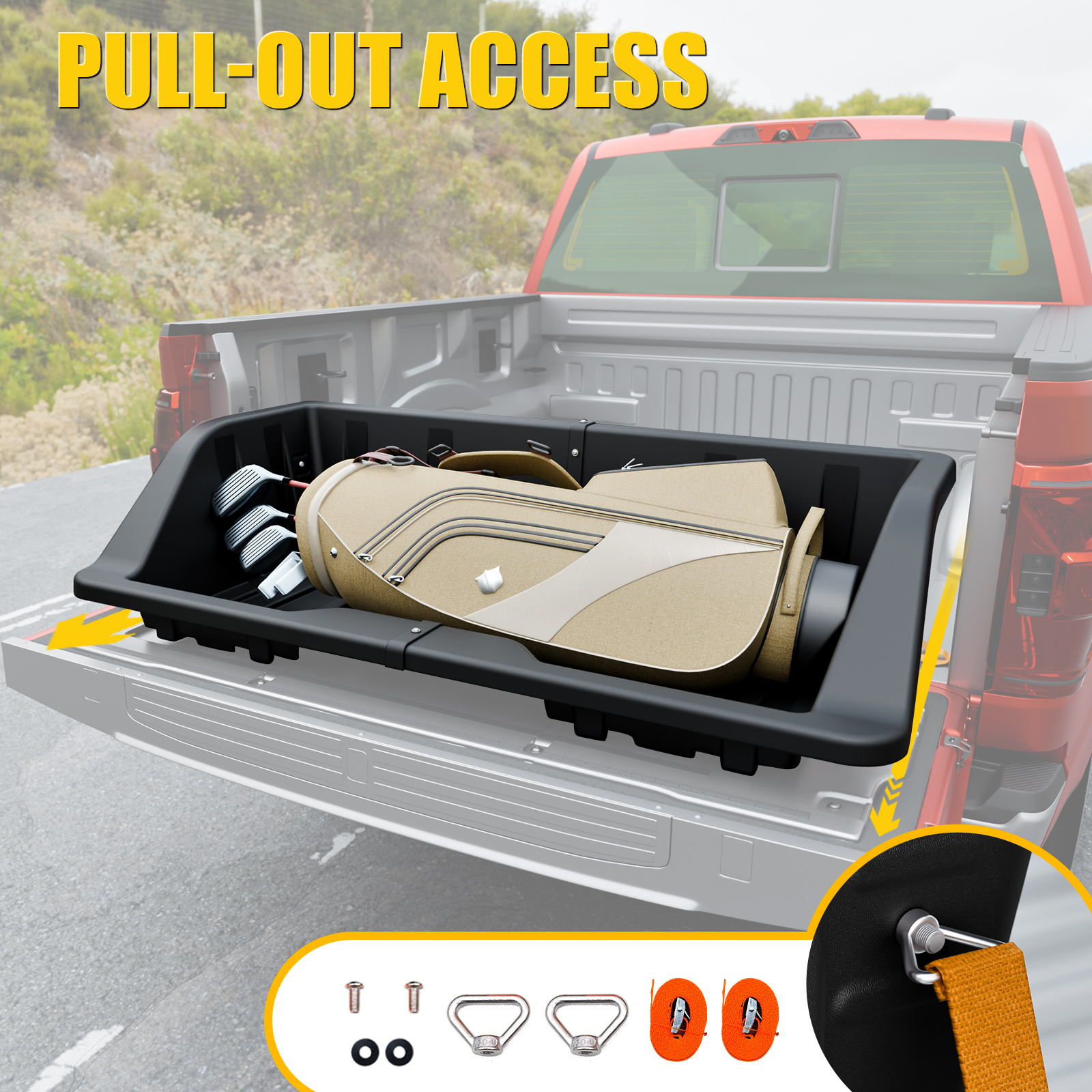 Maxzina Truck Ford F150 Super Duty Chevy Silverado GMC Sierra Dodge Ram Toyota Tundra Nissan Titan HDPE Tailgate Tray Accessories (4.8FT+ Width Bed)