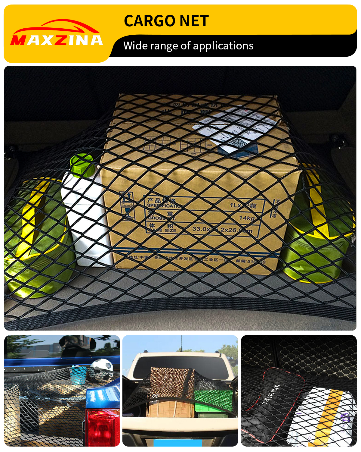 Maxzina 2022 2023 2024 2025 Ford Maverick Cargo Net Truck Storage Net (4'x 4')