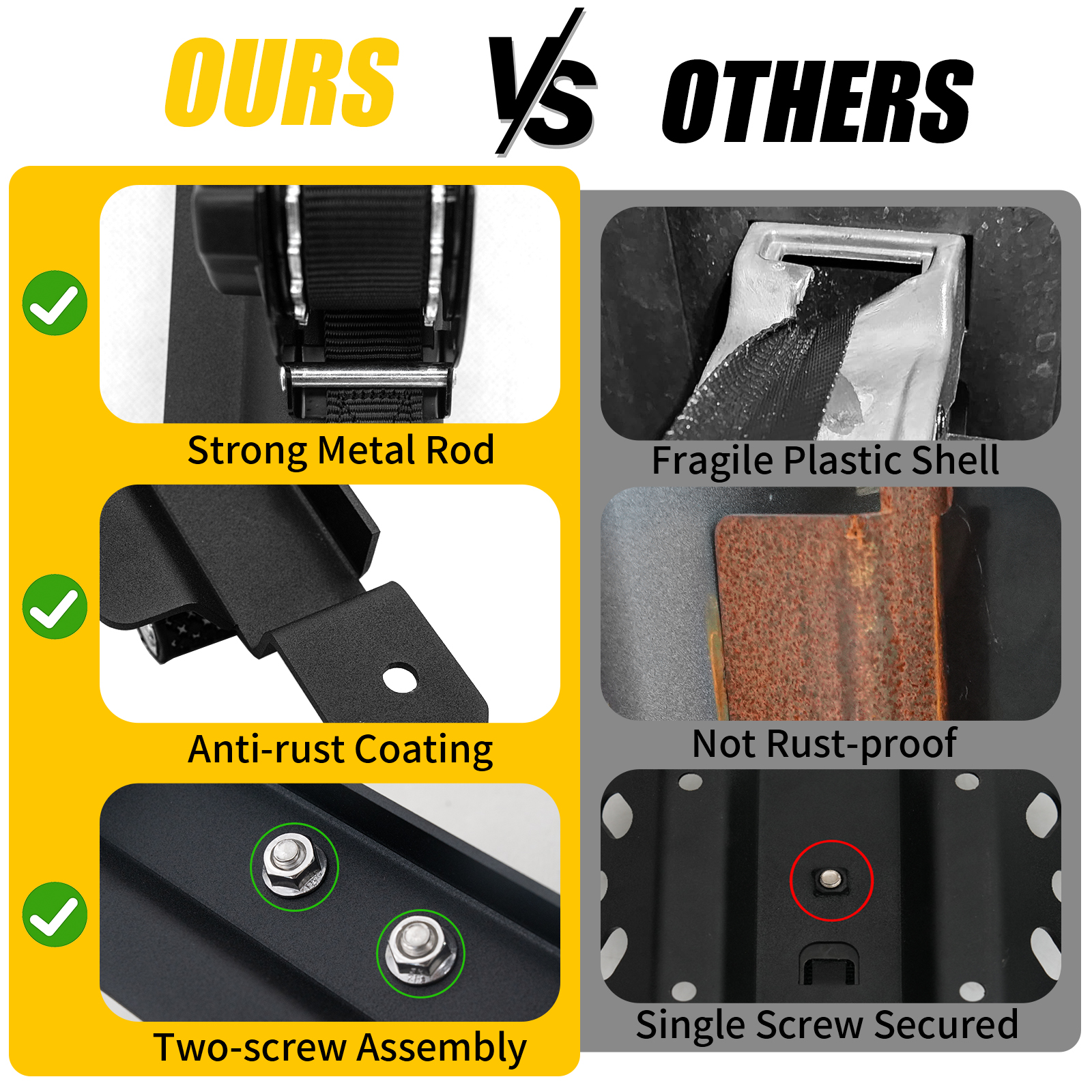 Maxzina Retractable Ratchet Straps Compatible with 2020-2025 2026 Jeep Gladiator JT Retracting Straps Auto Retract Securing Strap Tie Down System 2PCS for 2024 Gladiator Accessories