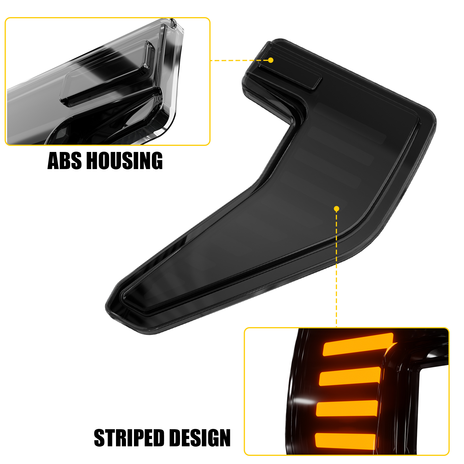 Maxzina Side Marker Lights Compatible with 2024-2025 Ford F150 Side Marker Lamps Plug-and-Play ABS Plastic Housing Waterproof LED Lights Auxiliary Lamps for F-150 Accessories