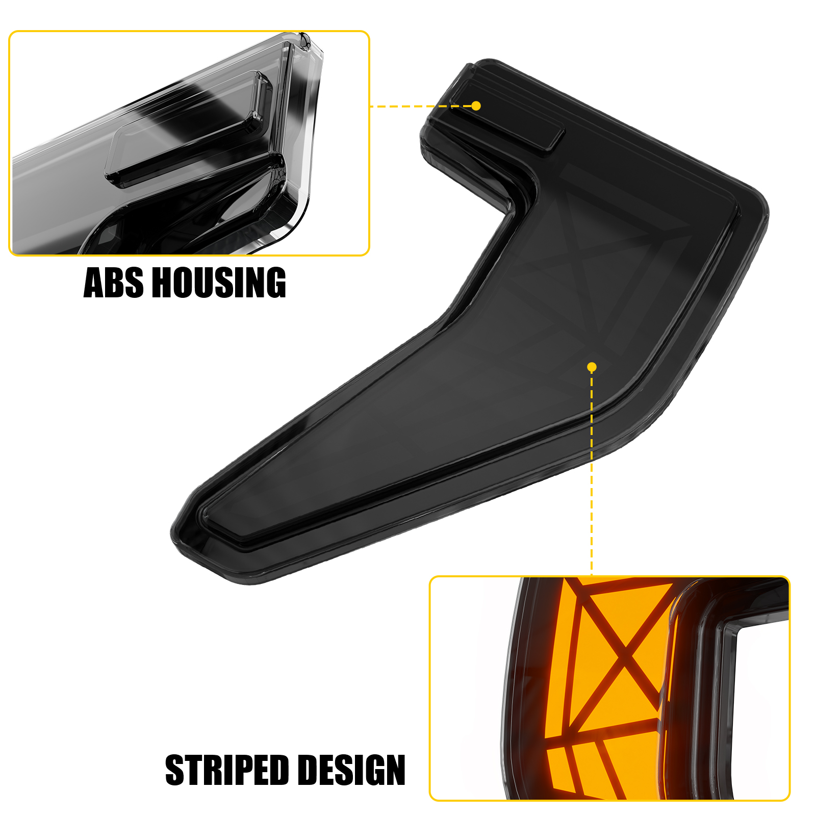 Maxzina Side Marker Lights Compatible with 2024-2025 Ford F150 Side Marker Lamps Plug-and-Play ABS Plastic Housing Waterproof LED Lights Auxiliary Lamps for F-150 Accessories