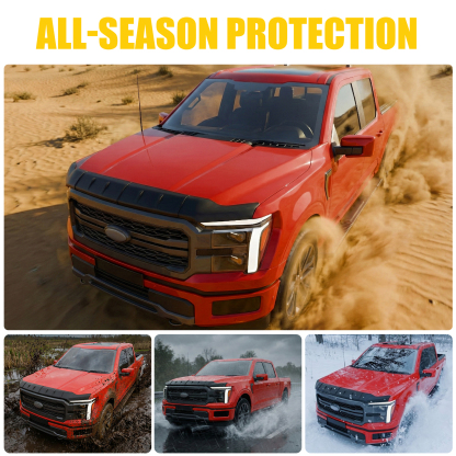 Maxzina Hood Protector Compatible with 2021-2025 Ford F150 XL/STX/XLT/Lariat Hood Shield TPE Bug Deflector Bug Guard for 2024 Ford F-150 Accessories